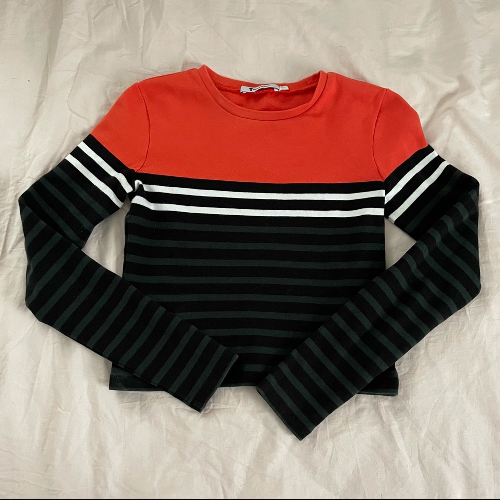 T by Alexander Wang striped crop top